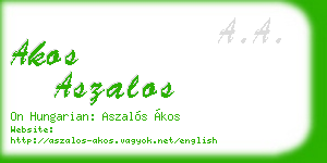 akos aszalos business card